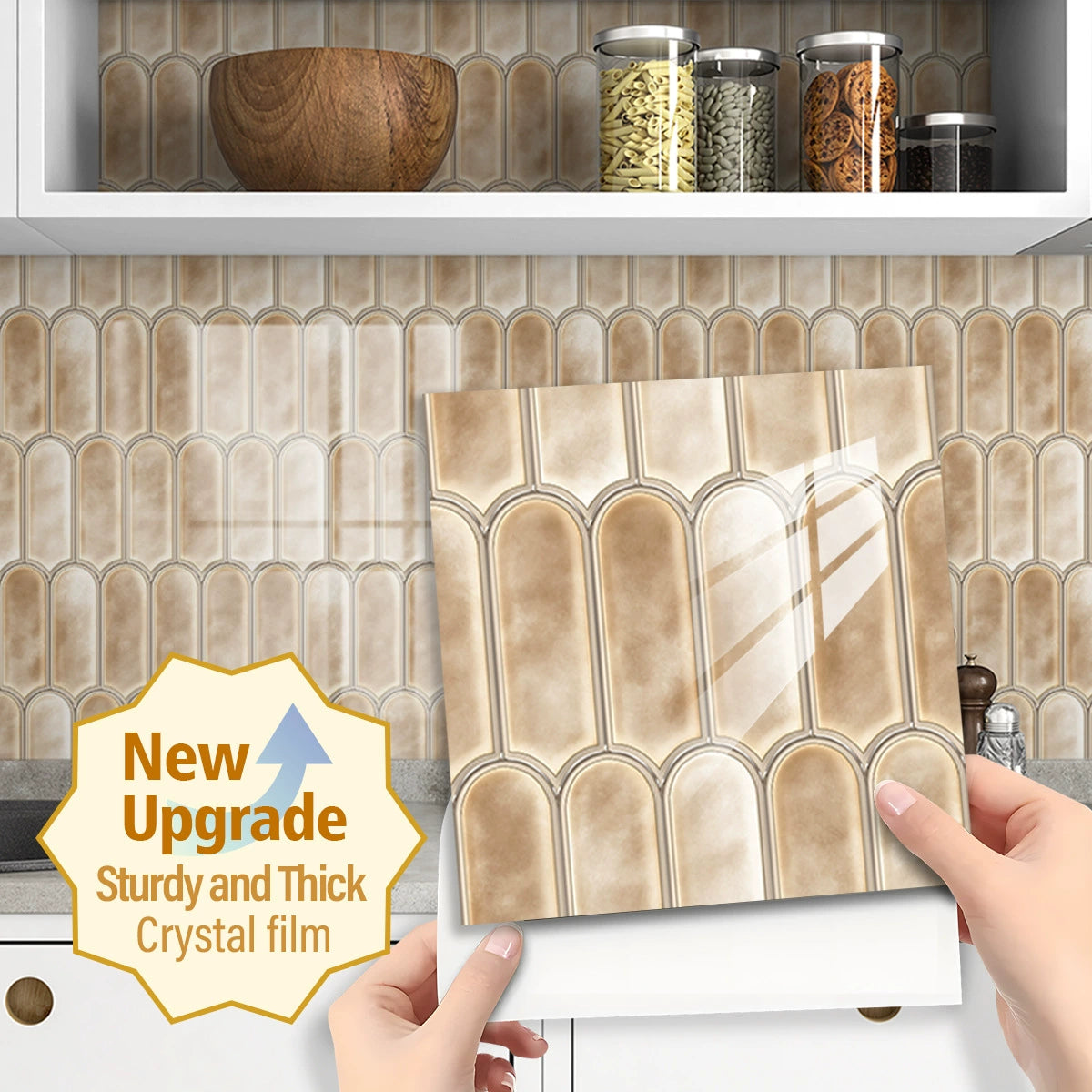 🔥 Today Only | 50% OFF ✨Thickened Self-Adhesive Wall Stickers, Waterproof & Oilproof Kitchen Tile Stickers for Kitchen & Bathroom