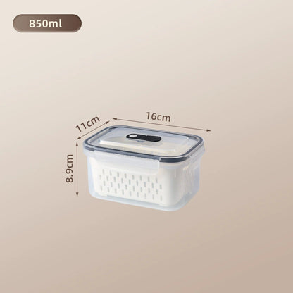 🔥Buy 1 Get 1 Free🔥Multi-Functional Fridge Storage Bin, Food-Grade Produce Saver with Drain Basket, Stackable Airtight Container with Handle