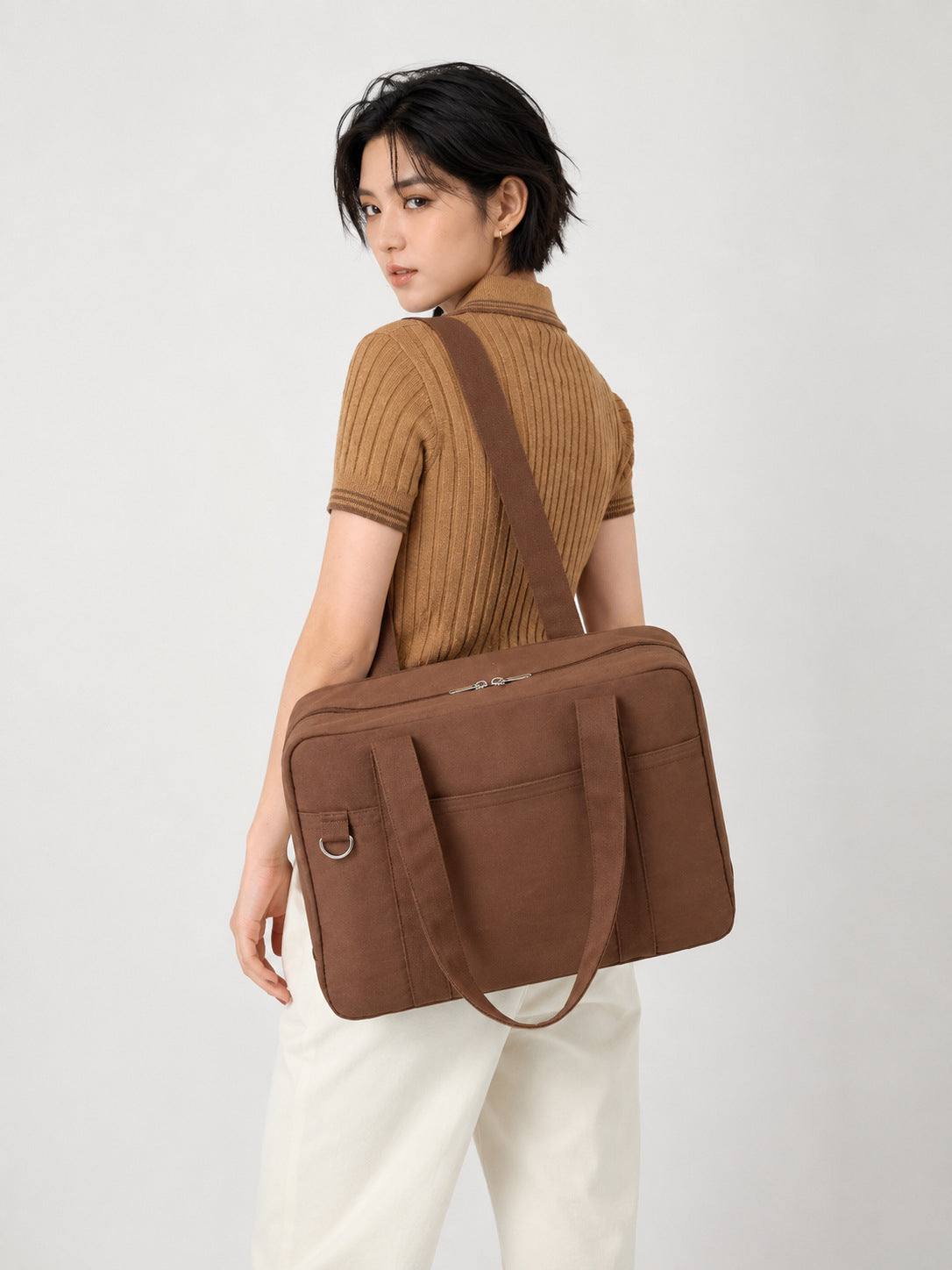 🔥Buy 1 Get 1 Free🔥Korean Japanese Nylon Laptop Bag, Lightweight Large Capacity Shoulder Handbag with Multiple Pockets for Students