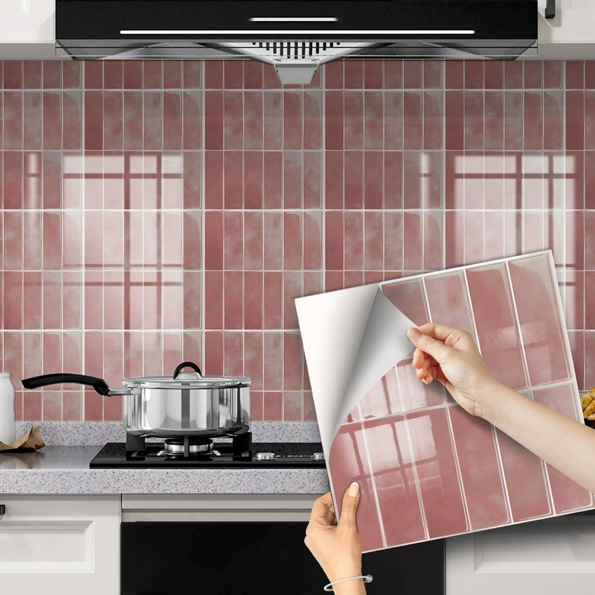 🔥 Today Only | 50% OFF ✨Thickened Self-Adhesive Wall Stickers, Waterproof & Oilproof Kitchen Tile Stickers for Kitchen & Bathroom