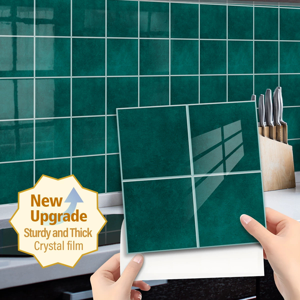 🔥 Today Only | 50% OFF ✨Thickened Self-Adhesive Wall Stickers, Waterproof & Oilproof Kitchen Tile Stickers for Kitchen & Bathroom