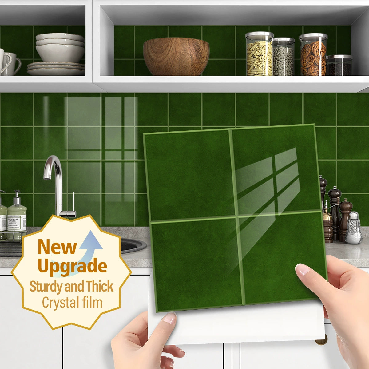 🔥 Today Only | 50% OFF ✨Thickened Self-Adhesive Wall Stickers, Waterproof & Oilproof Kitchen Tile Stickers for Kitchen & Bathroom
