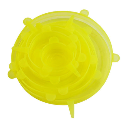 ✨Buy 1 Get 1 Free✨6-Pack Food Grade Silicone Stretch Lids | Reusable Leak-Proof Microwave & Freezer Safe Elastic Covers for Bowls, Cups, Plates & Fruits (Fits Square & Round)