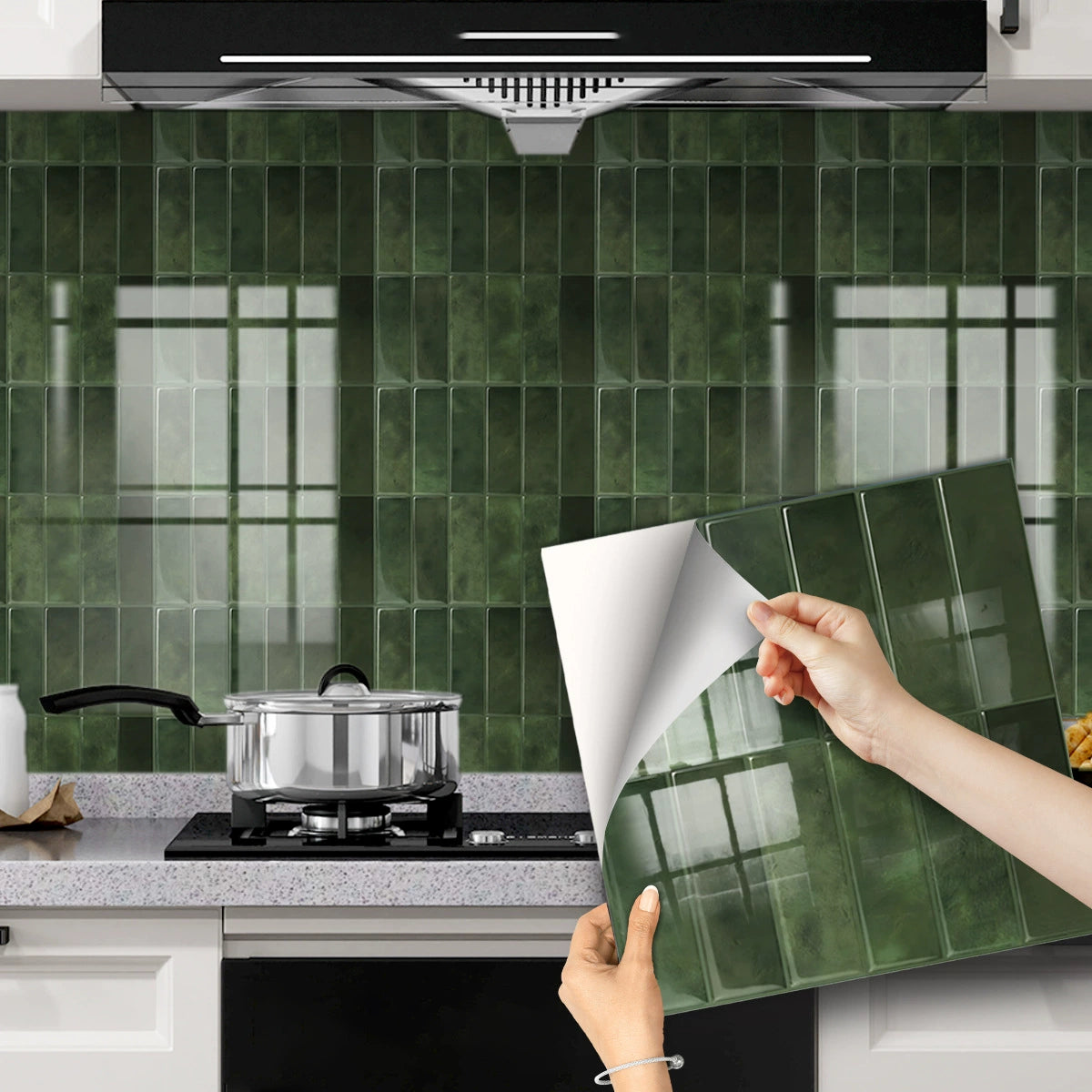 🔥 Today Only | 50% OFF ✨Thickened Self-Adhesive Wall Stickers, Waterproof & Oilproof Kitchen Tile Stickers for Kitchen & Bathroom
