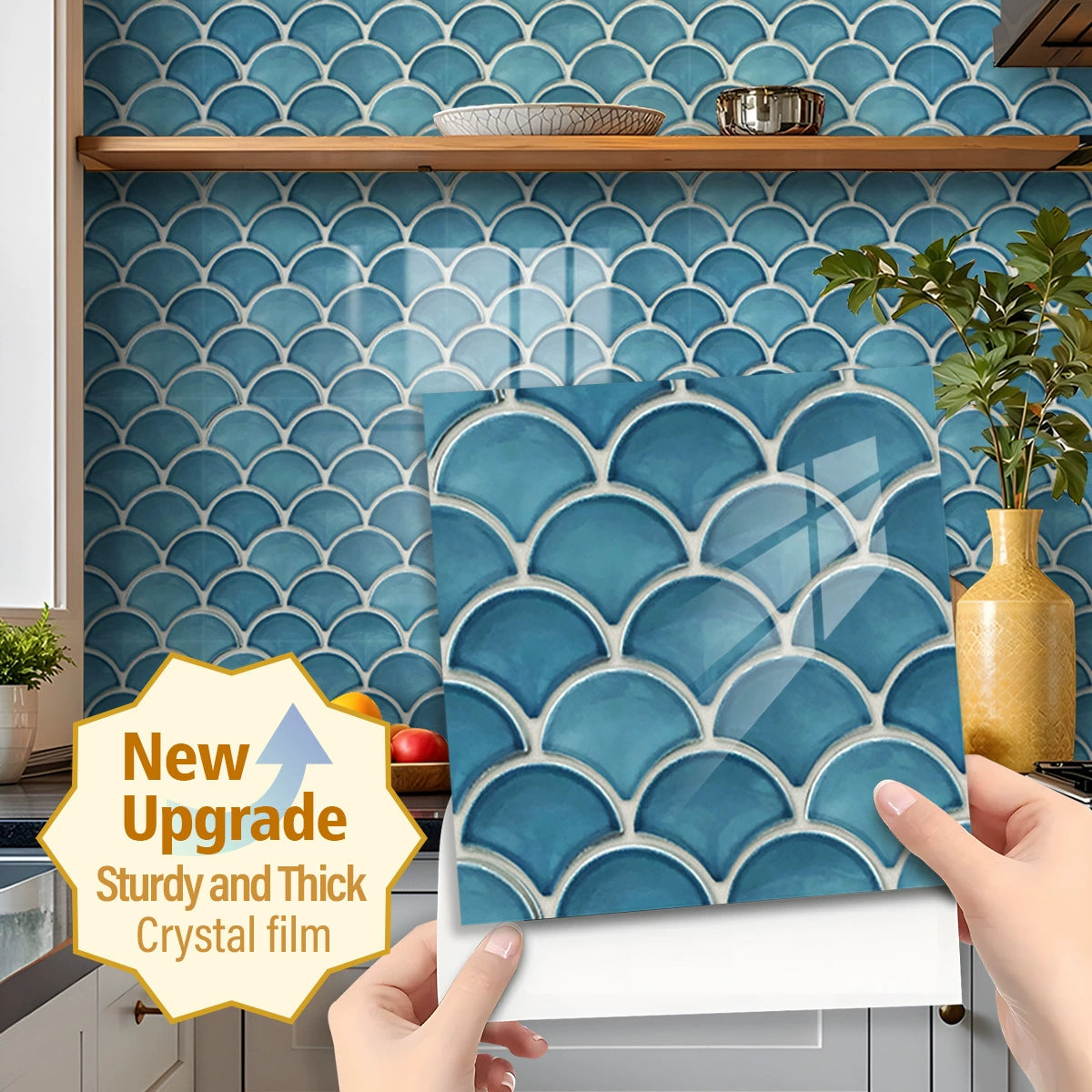🔥 Today Only | 50% OFF ✨Thickened Self-Adhesive Wall Stickers, Waterproof & Oilproof Kitchen Tile Stickers for Kitchen & Bathroom