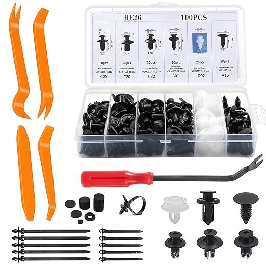 💥Only $10.99 Last Day Promotion!🎁Expansion Screw Clips Set for Automobiles Mudguard Leaf Plates Door Panel Clips(100 PCS)