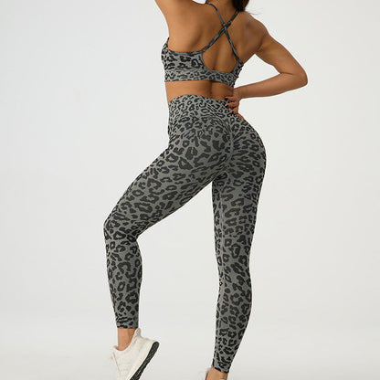 Leopard Print Yoga Outfit Set