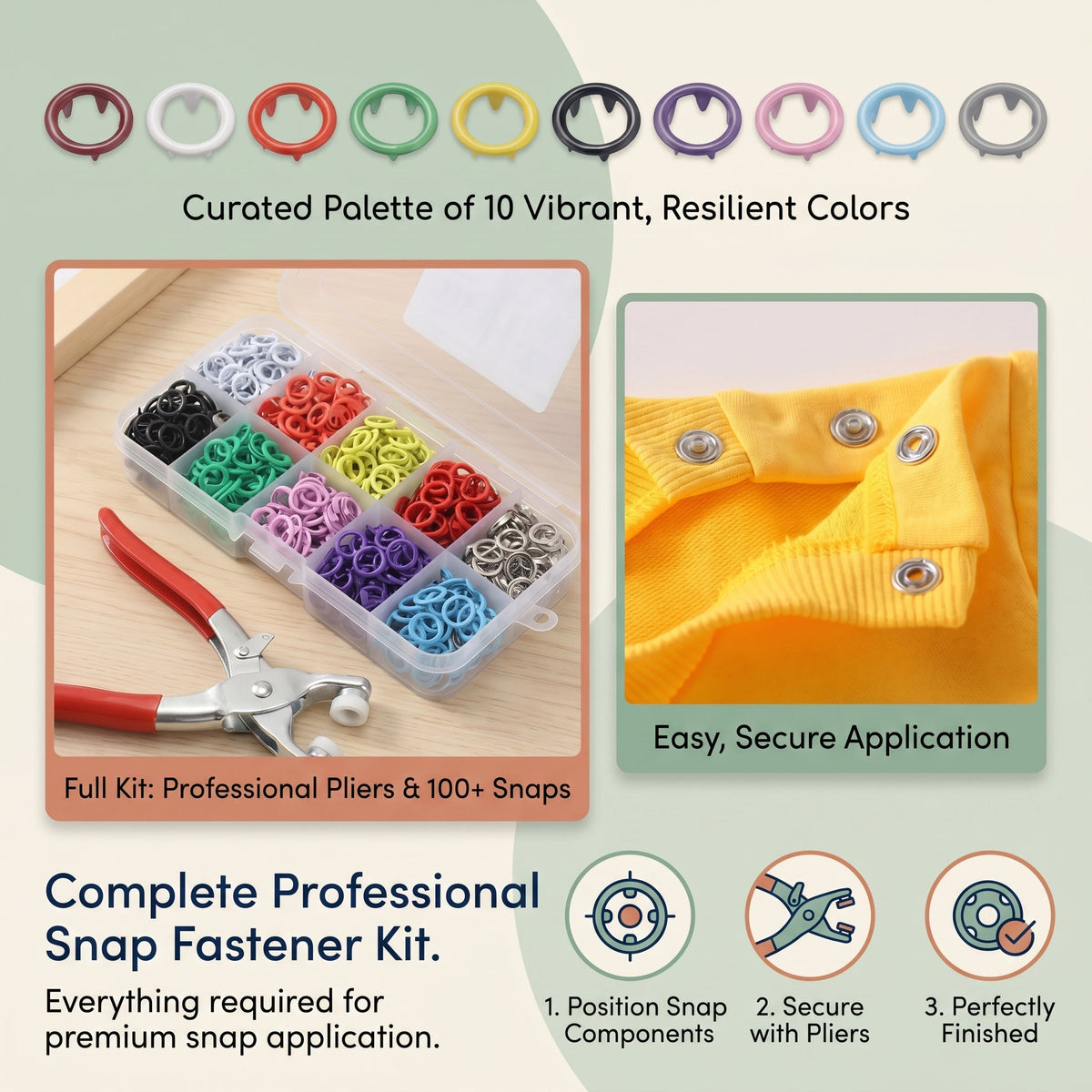 🔥Buy 3 Get 2 Free🔥Snap Fastener Kit for Clothing and Crafts