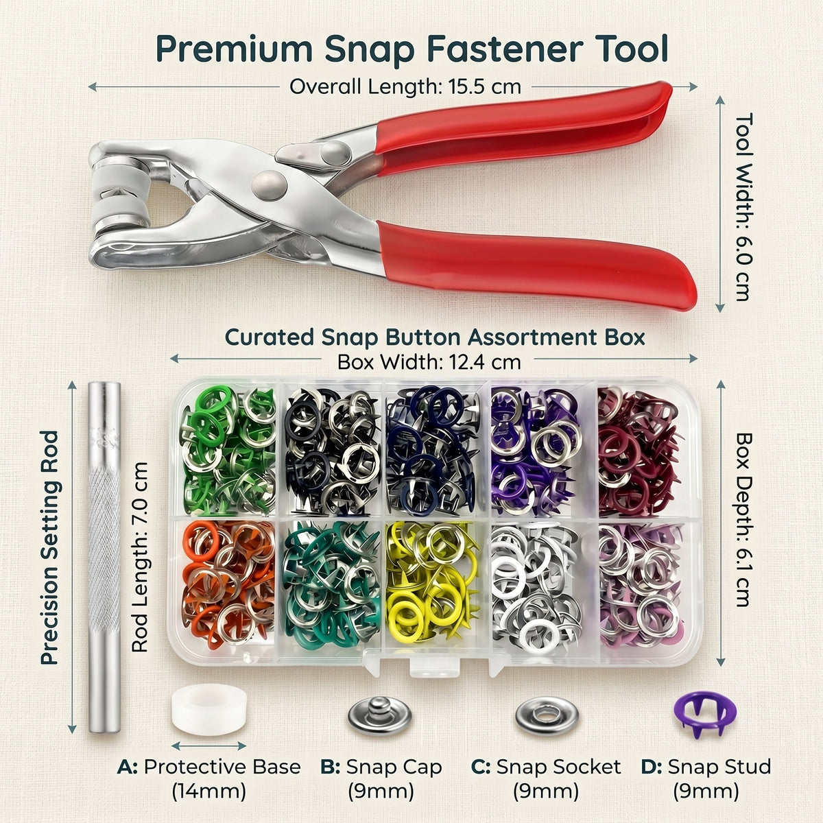 🔥Buy 3 Get 2 Free🔥Snap Fastener Kit for Clothing and Crafts