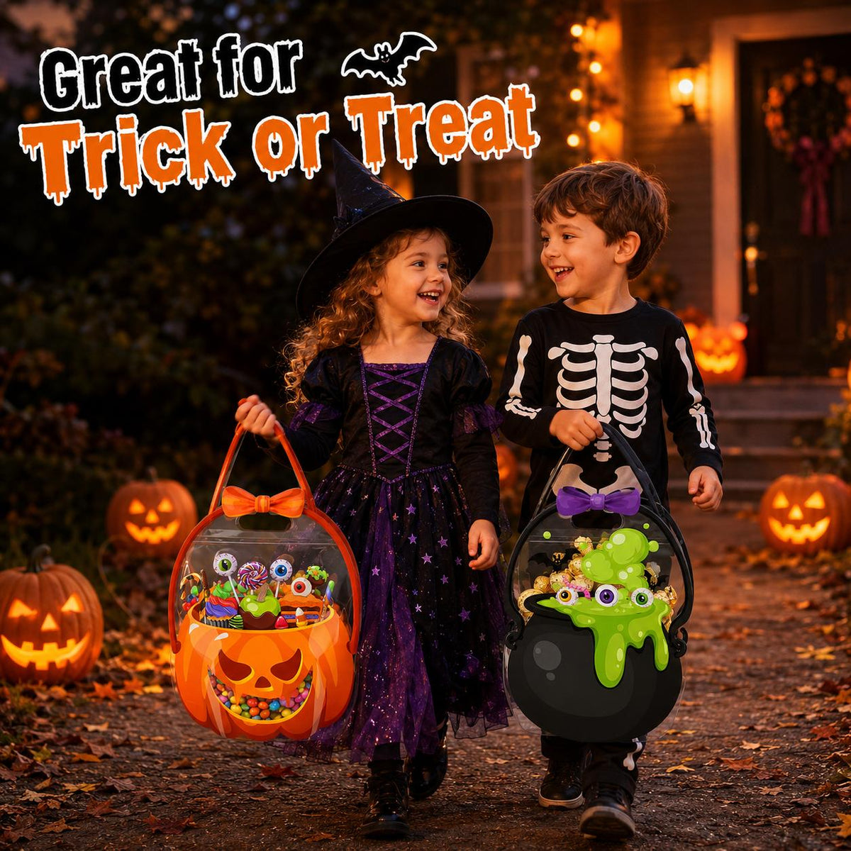 🎃 2026 Halloween Early Deal! 🎉Halloween Goodie Bags 🧡 Pumpkin & Cauldron Treat Bags