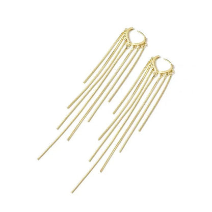 🔥HOT SALE🔥✨14K Gold Plated Long Tassel Earrings for Women