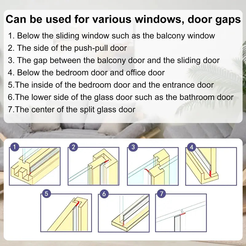 ✨16.4Ft Door Weather Stripping | Adhesive Draft Stopper Seal Strip for Doors, Windows & Shower Doors