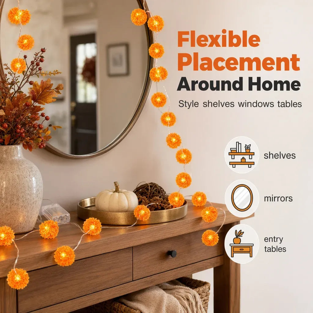 🌼Last Day Special Offer🎃Artificial Marigold LED String Lights