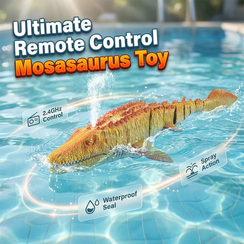 🎉Last day of promotion🧽2.4G RC Mosasaurus Swimming Toy with Spray