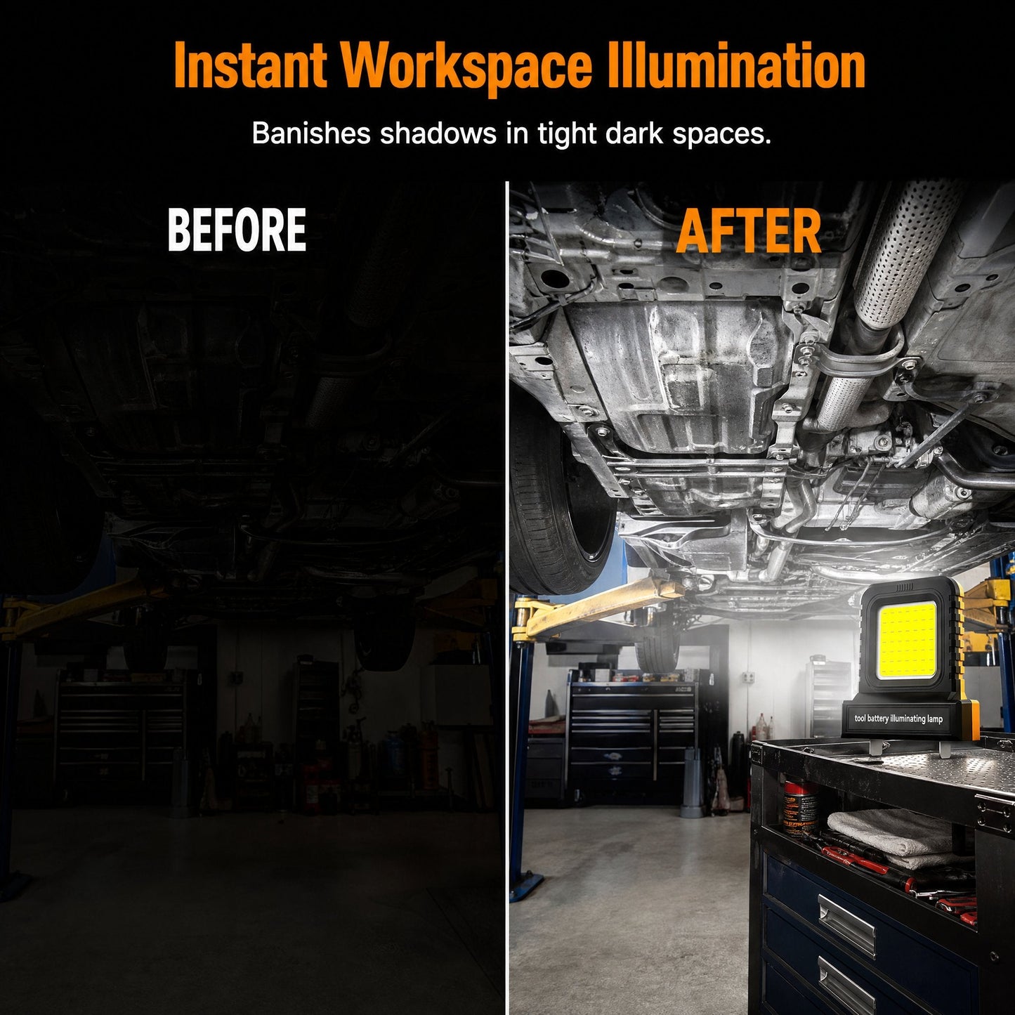🔥High-brightness floodlight - compatible with all power tool batteries