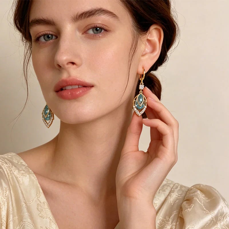 ⏳2026 Luxury Collection ⏰Sky Blue Drop Dangle Hoop Earrings💧💍
