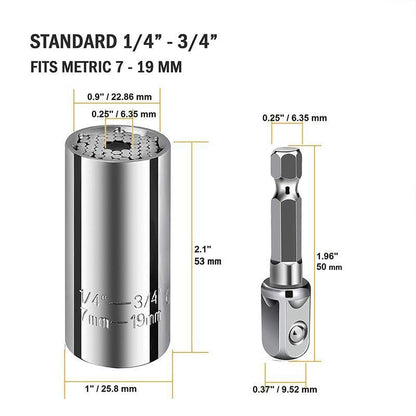 ⚙️ 7–19mm Universal Socket – Self-Adjusting Tool for Nuts & Bolts🧰