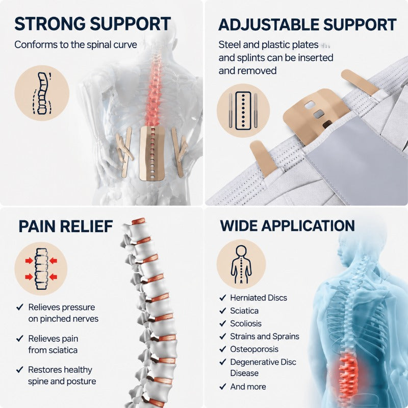 🔥Hot sale🔥Dual Rigid Flexible Support Brace-The Most Professional Lumbar Support Equipment