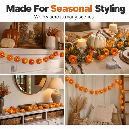 🌼Last Day Special Offer🎃Artificial Marigold LED String Lights