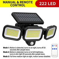 Solar Waterproof Triple-Head Wall Lamp