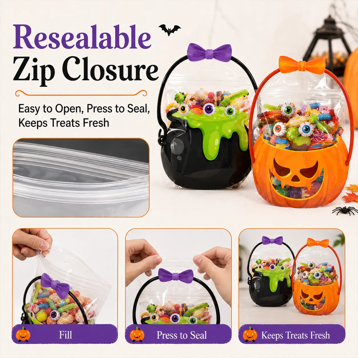🎃 2026 Halloween Early Deal! 🎉Halloween Goodie Bags 🧡 Pumpkin & Cauldron Treat Bags