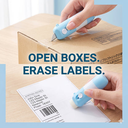 🔥HOT SALE✨2-in-1 Box Cutter & Thermal Paper Eraser