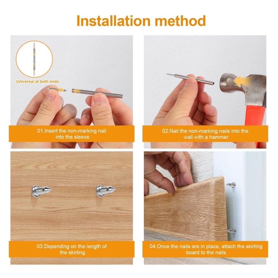 📌Double-Headed Skirting Thread Seamless Nail Non Marking