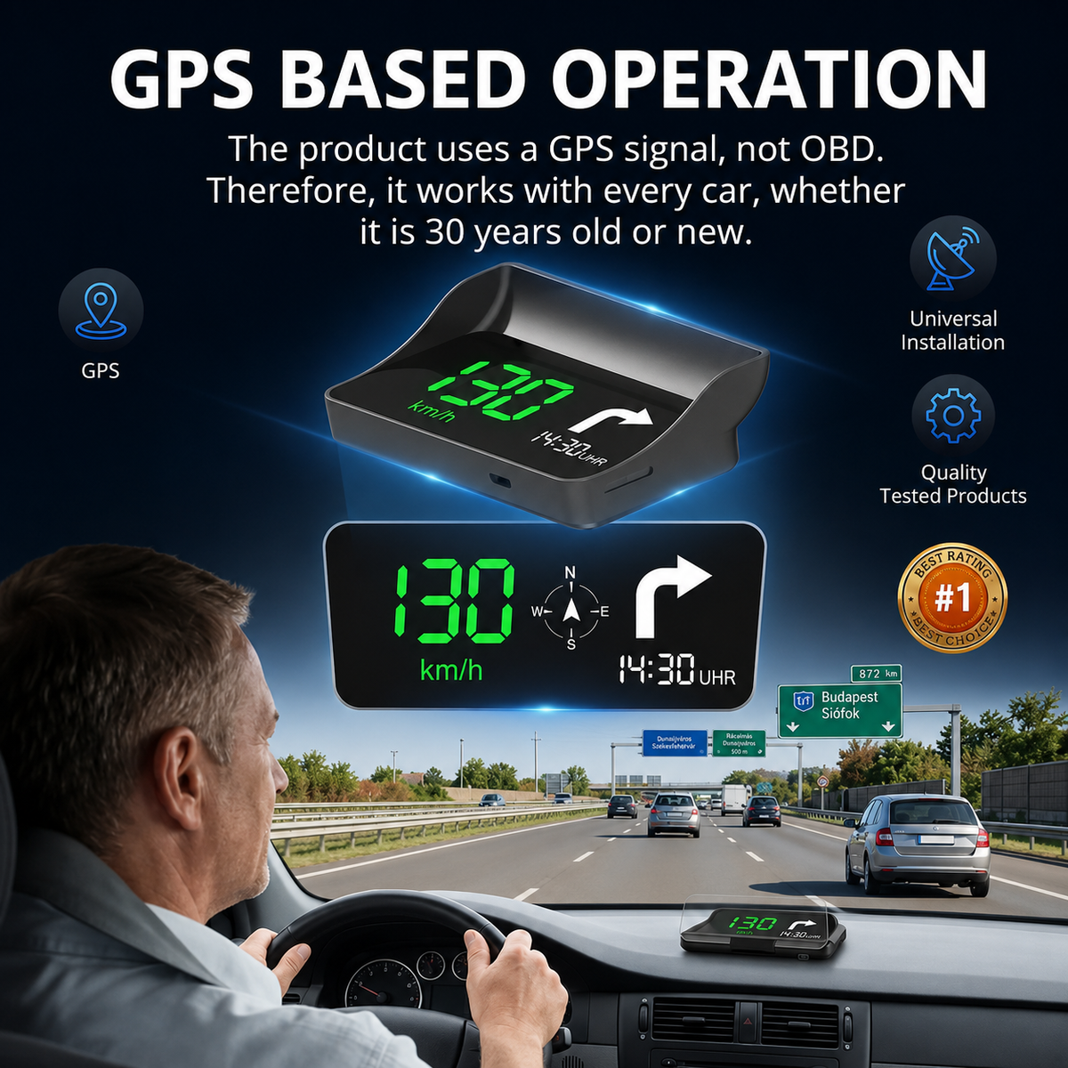 🚗Head-Up Display (HUD) Car GPS Digital Speedometer