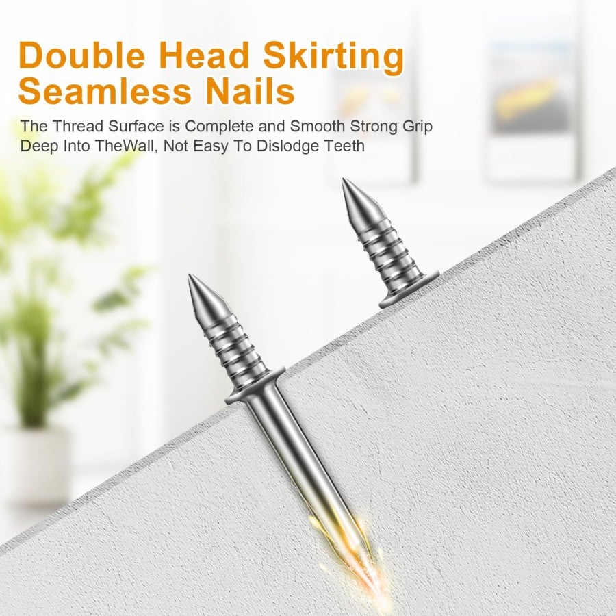 📌Double-Headed Skirting Thread Seamless Nail Non Marking