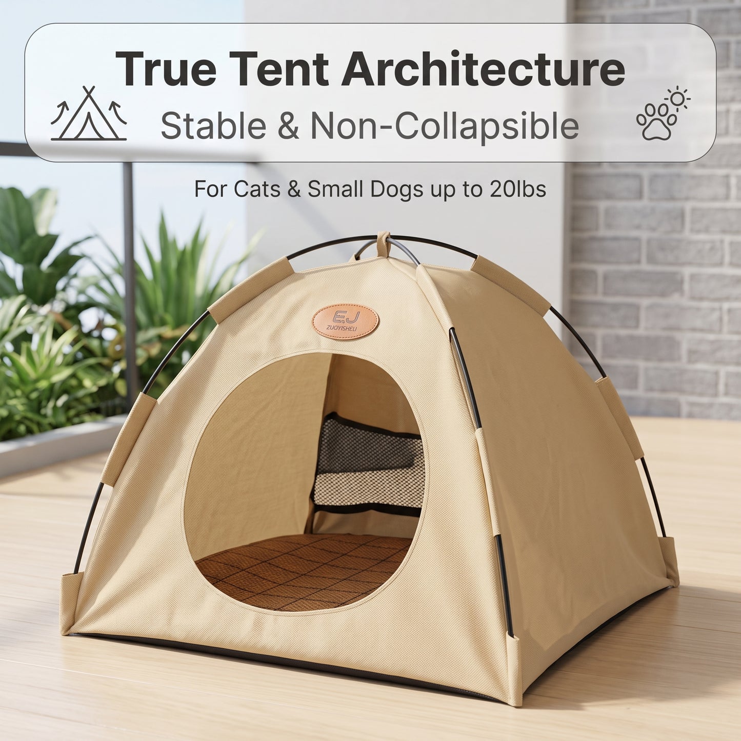 🔥50%off🔥Portable Foldable Pet Tent Bed | Outdoor Shaded Cat & Dog Cave with Summer Cooling Mat | 100% Washable & Sturdy Travel Pet House