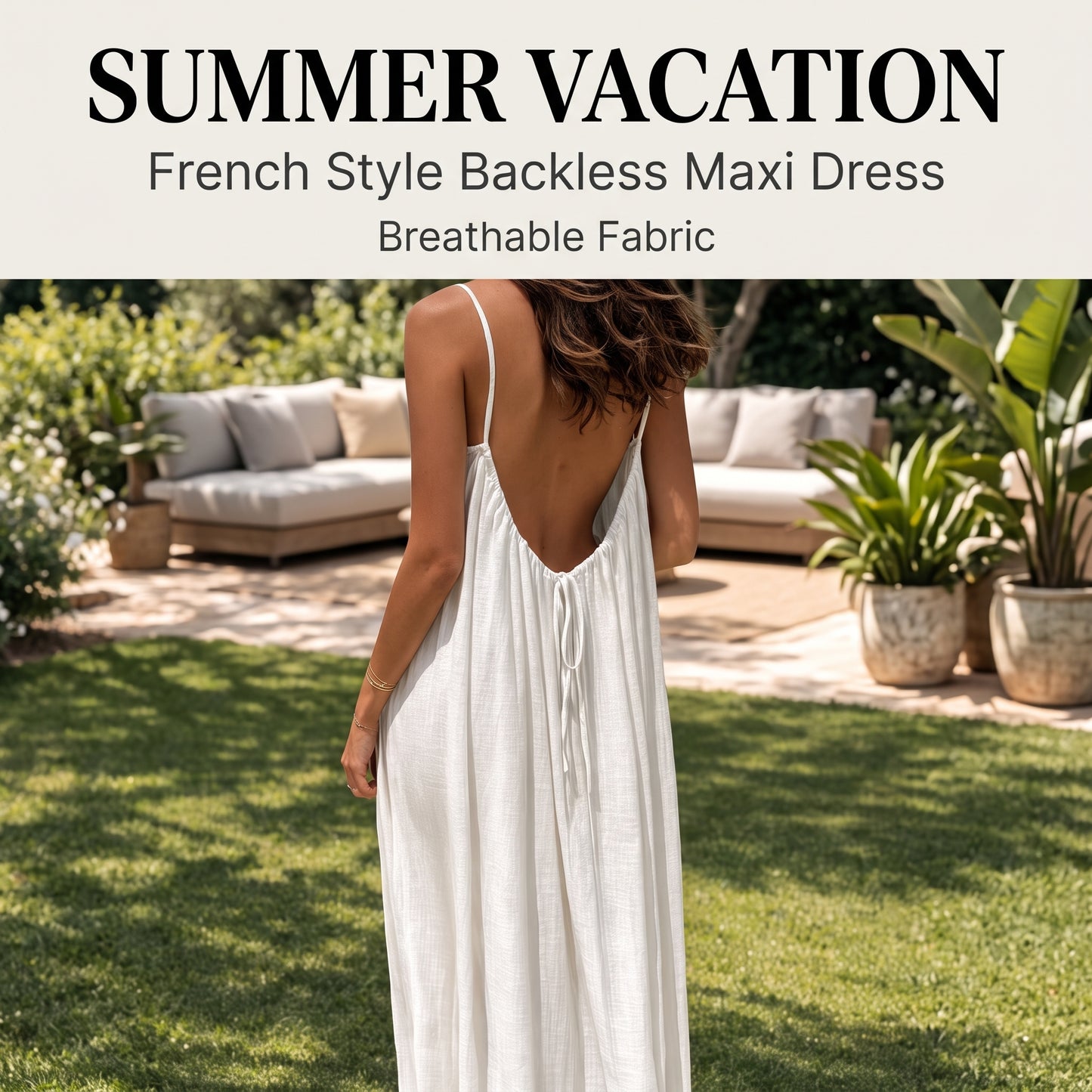 👗50%off👗Women Solid Ice Silk Ruched Backless Slip Dress, Pleated Sleeveless Nightgown Mini & Long Sleep Dress