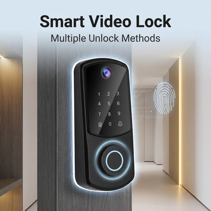 🔥First 100 orders get 50% OFF!🔥Automatic Fingerprint Smart Lock with Cat Eye Capture, Password Spherical Auxiliary Door Lock
