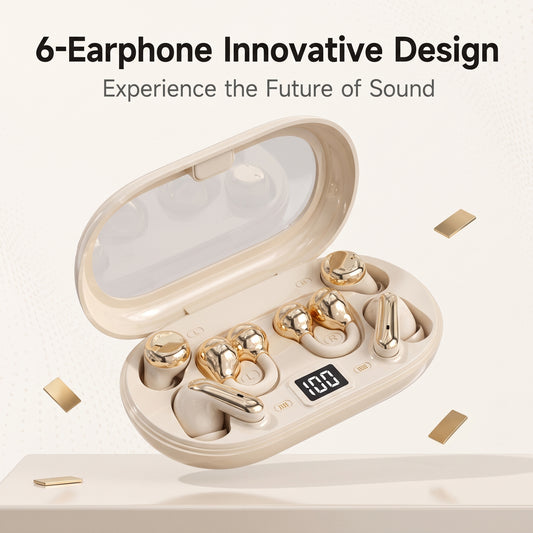 🔥TODAY ONLY! 50% OFF🔥2026 Clip-On Sleep Wireless Earbuds | 6 Pack, Phone Charging & Noise Reduction
