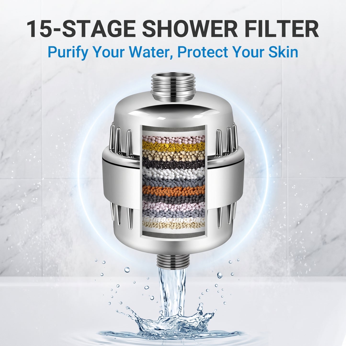 🔥50%off🔥4 Inch 5-Mode Filtered Shower Head Ceiling Spray Kit