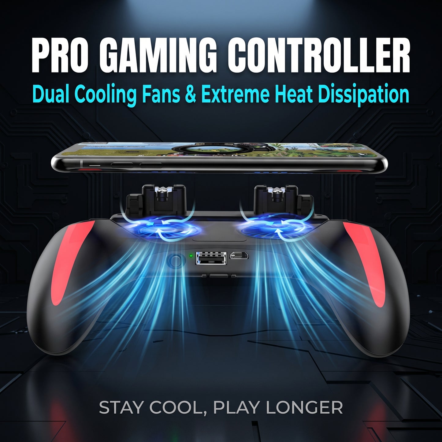 🔥Today’s Special🔥2 In 1 Phone Cooler with 4 Finger & 6 Finger Gaming Trigger Auxiliary Tool