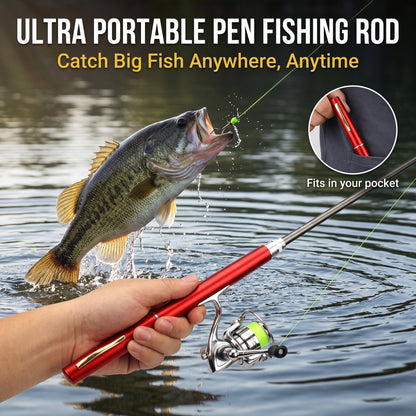 🔥Today Only | 50% OFF🔥Metal Spinning Reel Pen Fishing Rod‑1.6m Extended Length 🎣