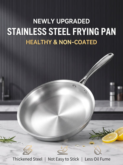 🔥Today’s Special‑ 50% OFF🍳 Premium Stainless‑Steel Steak Frying Pan with Lid