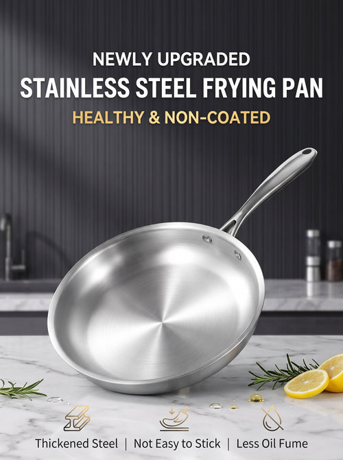 🔥Today’s Special‑ 50% OFF🍳 Premium Stainless‑Steel Steak Frying Pan with Lid