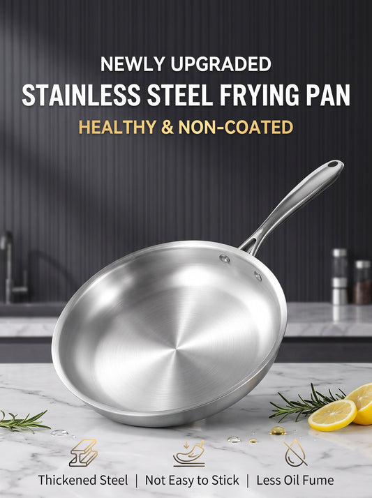 🔥Today’s Special‑ 50% OFF🍳 Premium Stainless‑Steel Steak Frying Pan with Lid