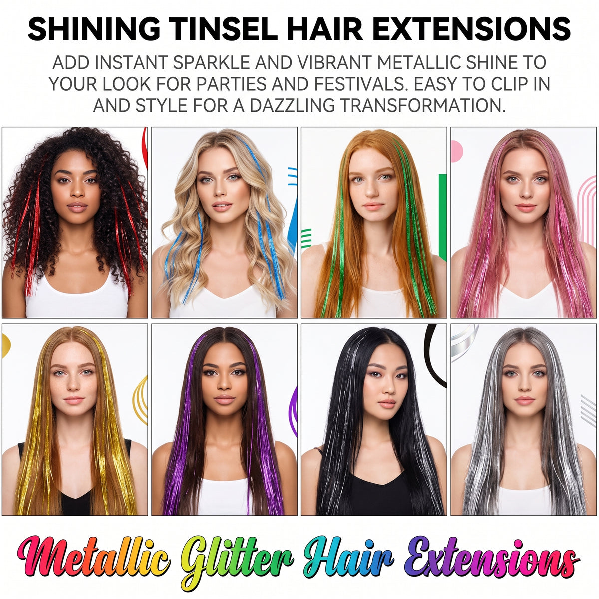 🔥50%OFF✨Clip-in Tinsel Hair Extensions