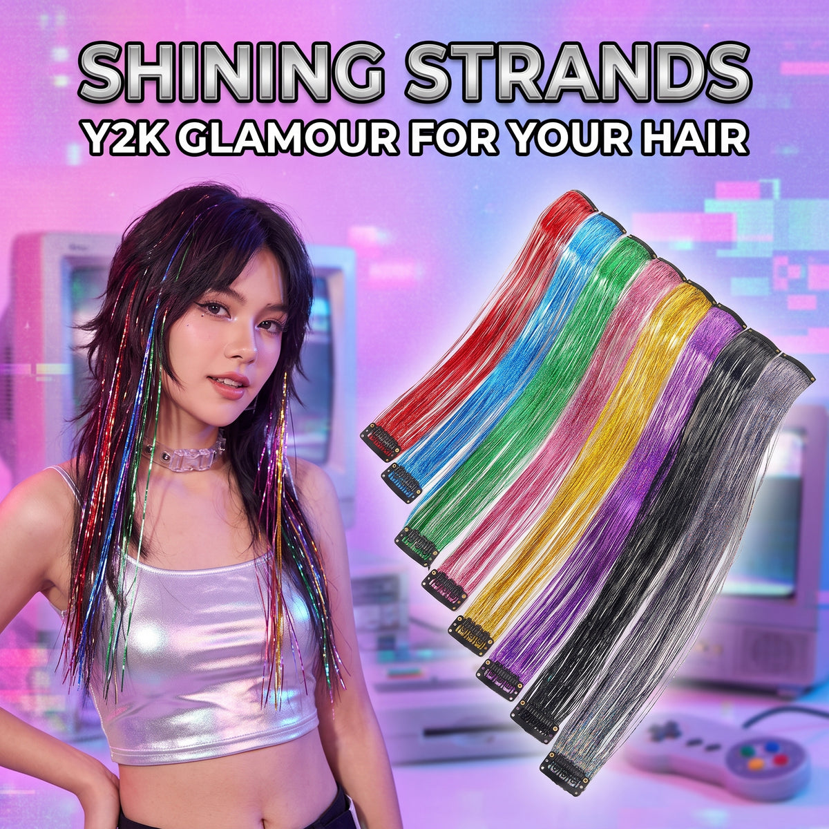 🔥50%OFF✨Clip-in Tinsel Hair Extensions
