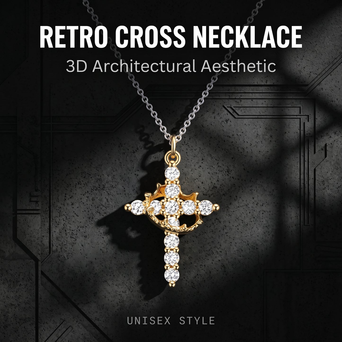 📿50%off📿Vintage Niche Cross Pendant Necklace, Unisex Couple Trendy Versatile Ins Jewelry