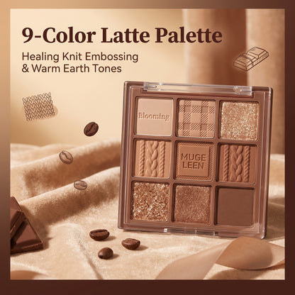 🔥Buy 1 Get 1 Free🔥Knitted Sweater 9 Shades Eyeshadow Palette, Earth Tone Matte Shimmer Glitter Orange Brown Chocolate Makeup