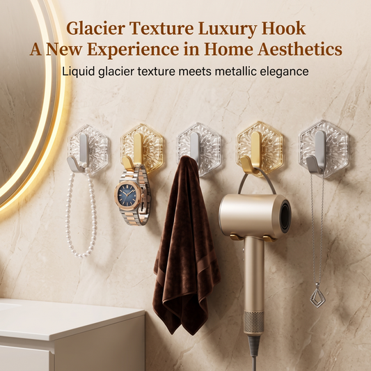 🔥Limited-time 50% off✨Glacier-patterned bathroom wall-mounted hooks - no drilling required