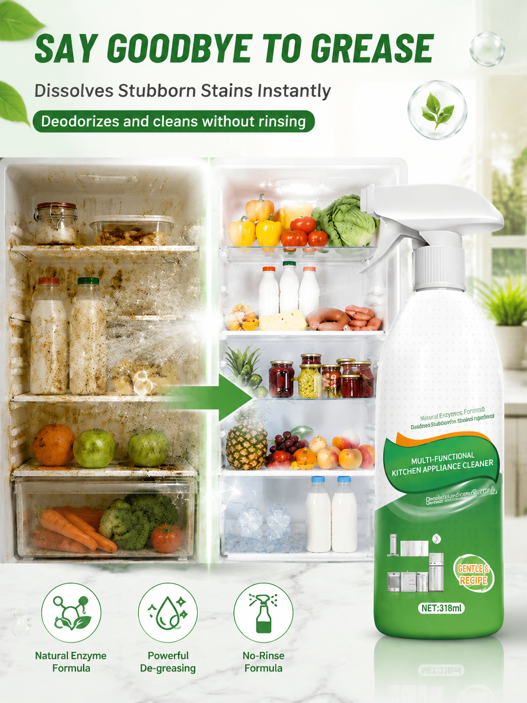 🔥50%OFF🔥Highly effective kitchen cleaner that removes dirt, grease buildup, and stains in seconds.