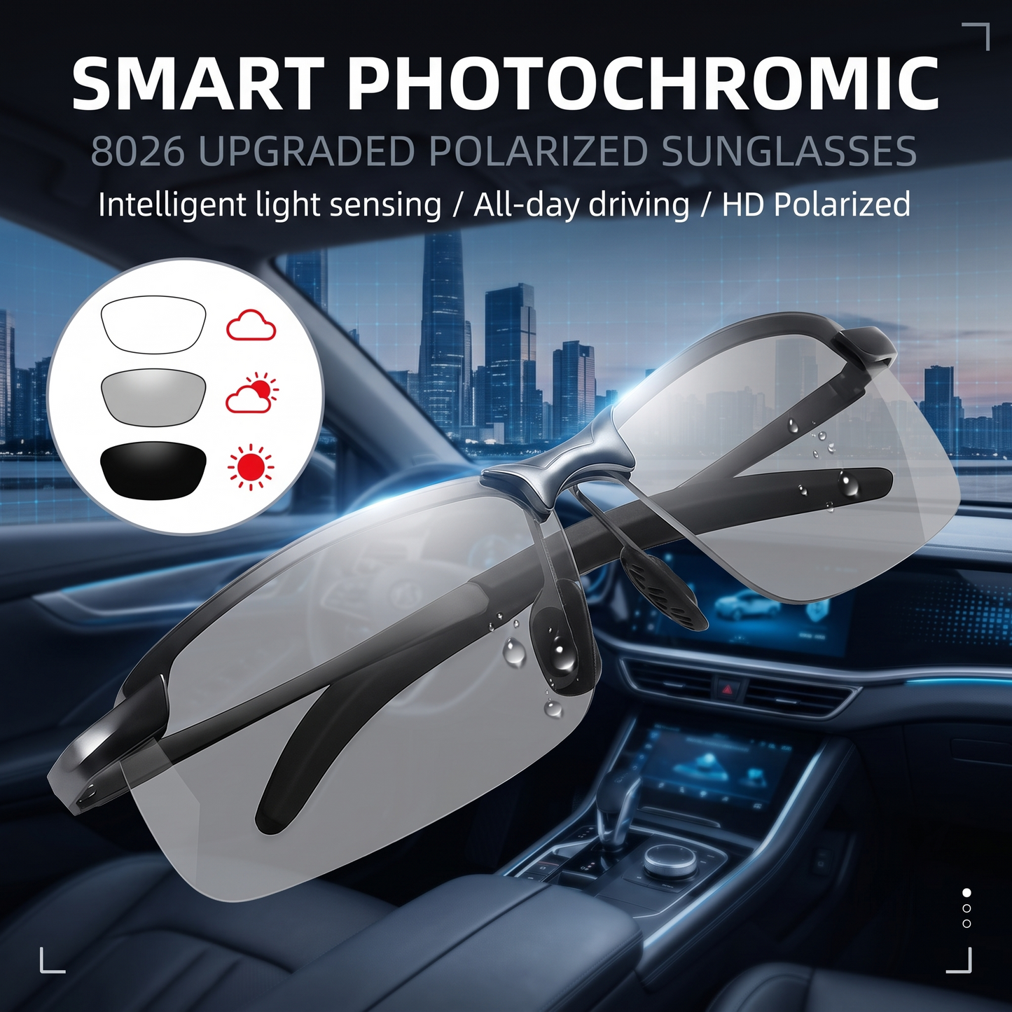 🔥2026 HOT SALE💥Smart zoom reading glasses & photochromic sunglasses with anti-glare polarized lenses