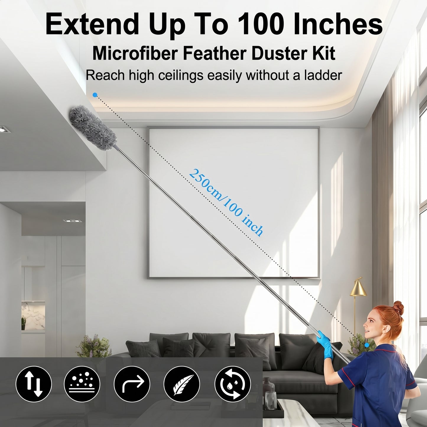🔥50%off🔥 2.8-meter extended, detachable and arbitrarily bendable dust removal tool