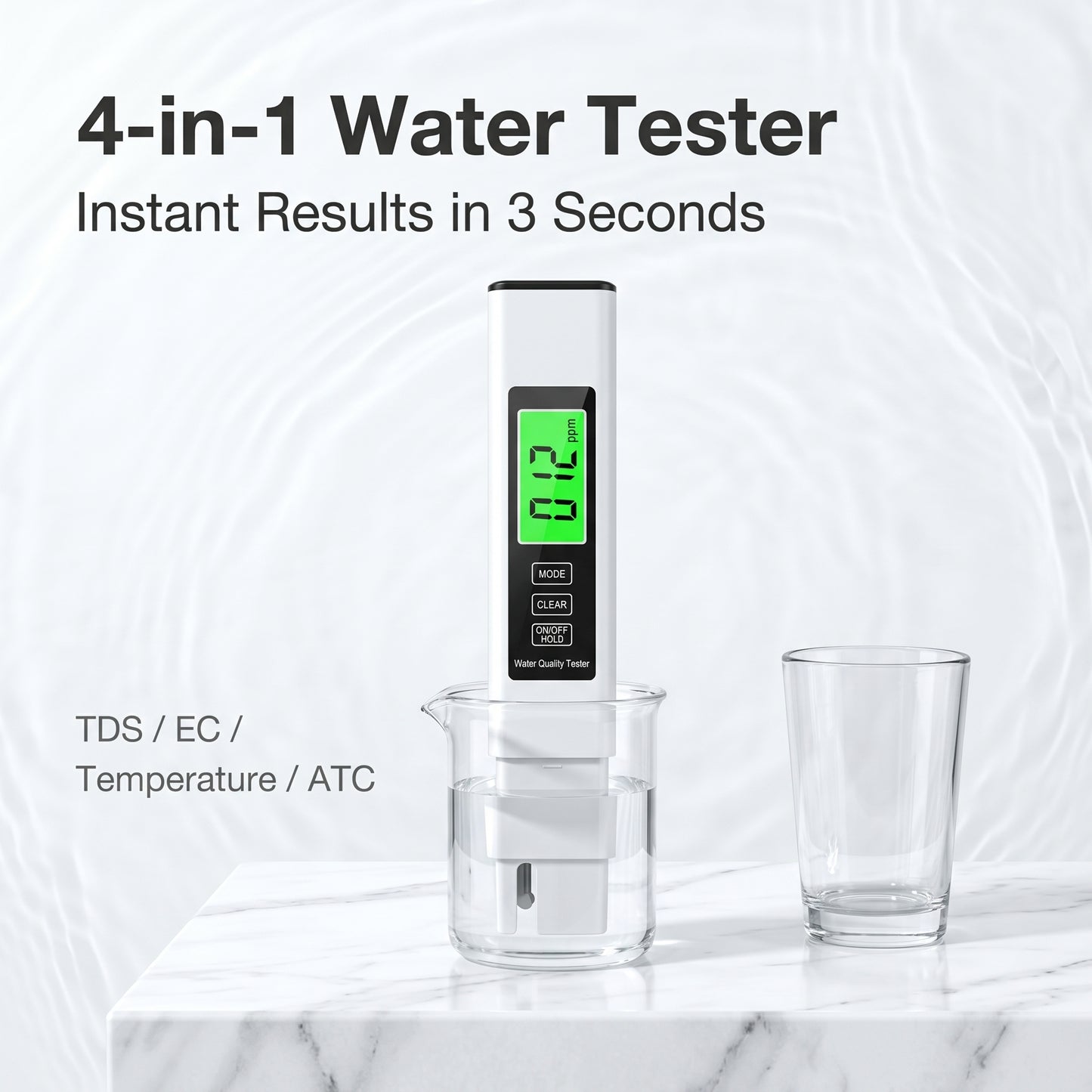 🔥50%off🔥4-in-1 Water Quality Tester Pen, Temp °C/°F & EC Meter