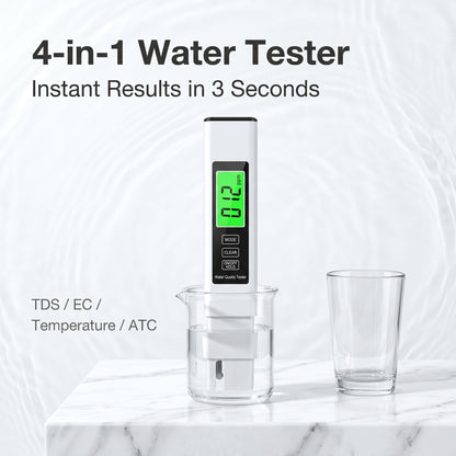 🔥50%off🔥4-in-1 Water Quality Tester Pen, Temp °C/°F & EC Meter