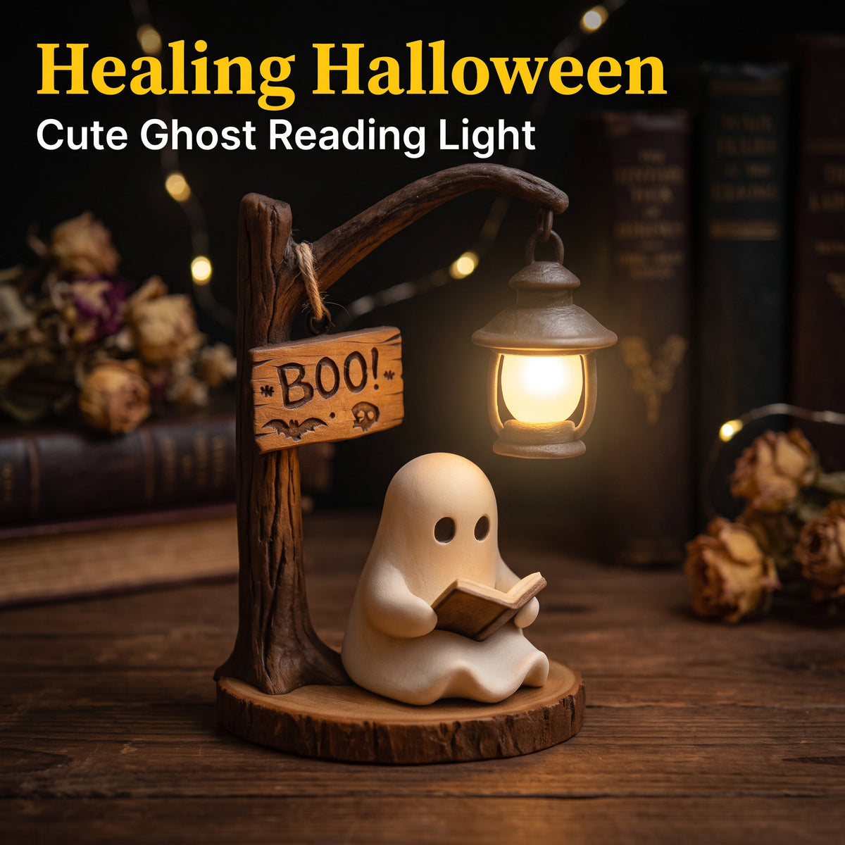 🔥First 50 Customers Enjoy 51% oFF🔥Lighted Boo Ghost Reading Tabletop Decor